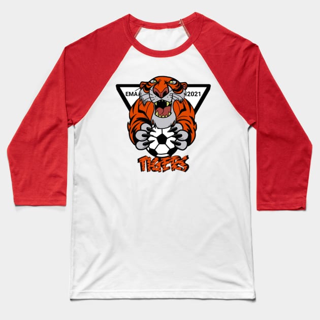 Tigers Soccer Baseball T-Shirt by AndrewKennethArt